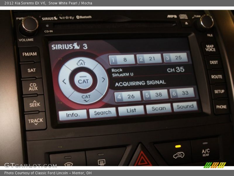 Snow White Pearl / Mocha 2012 Kia Sorento EX V6