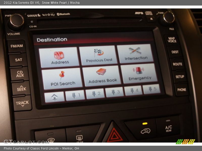 Snow White Pearl / Mocha 2012 Kia Sorento EX V6