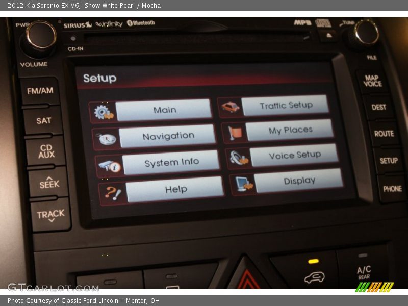 Snow White Pearl / Mocha 2012 Kia Sorento EX V6
