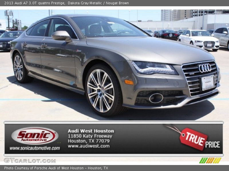 Dakota Gray Metallic / Nougat Brown 2013 Audi A7 3.0T quattro Prestige