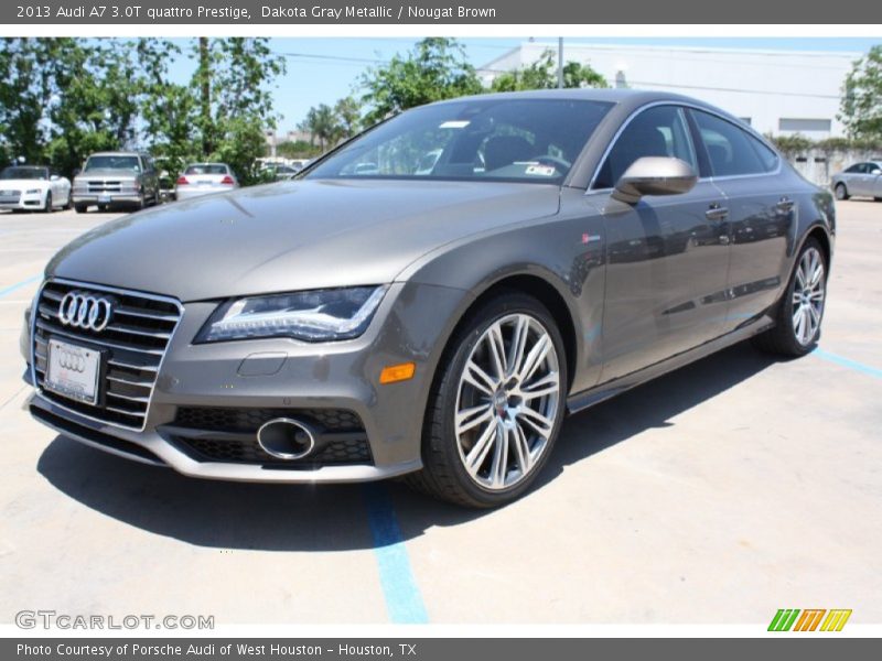 Dakota Gray Metallic / Nougat Brown 2013 Audi A7 3.0T quattro Prestige