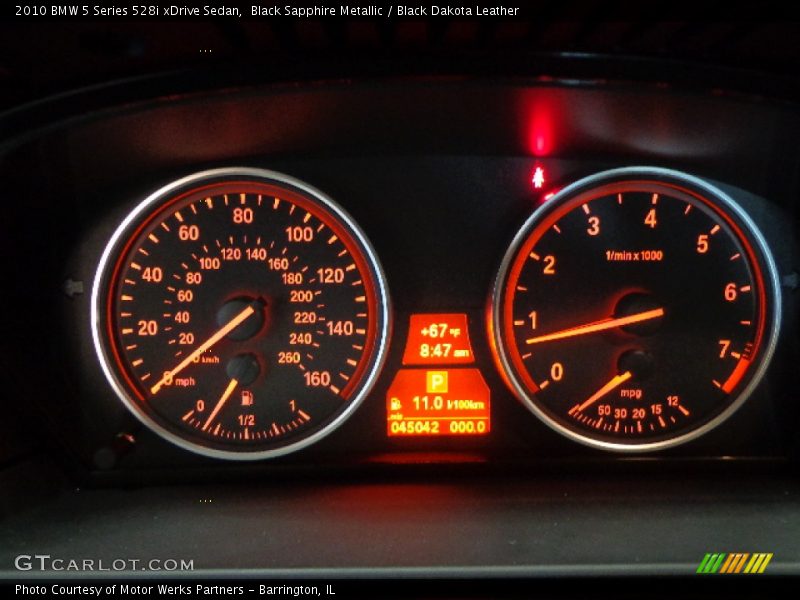 Black Sapphire Metallic / Black Dakota Leather 2010 BMW 5 Series 528i xDrive Sedan