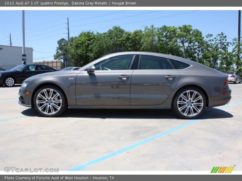 Dakota Gray Metallic / Nougat Brown 2013 Audi A7 3.0T quattro Prestige