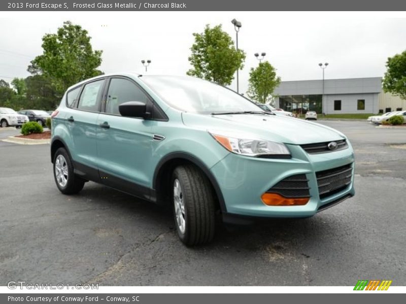 Frosted Glass Metallic / Charcoal Black 2013 Ford Escape S