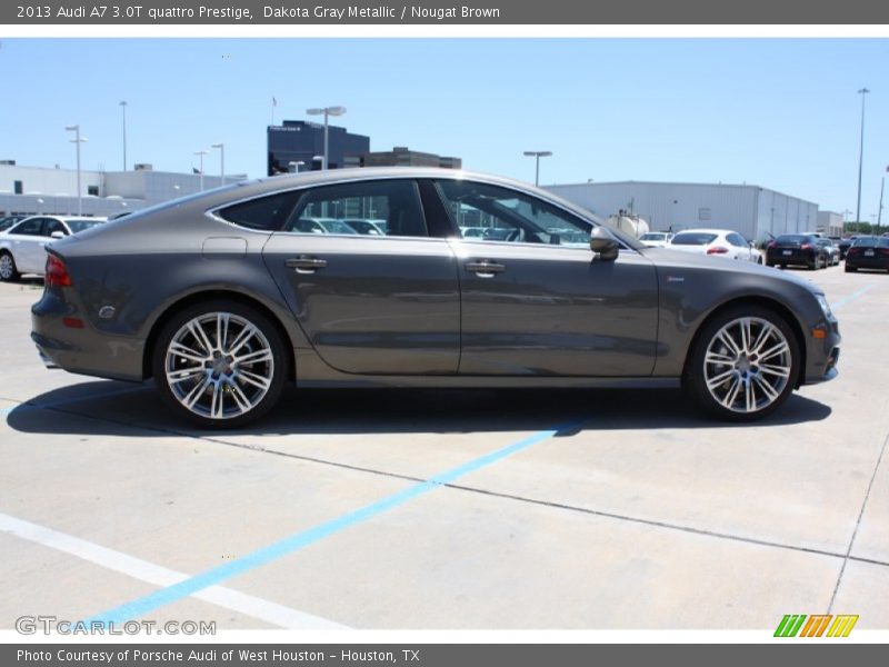 Dakota Gray Metallic / Nougat Brown 2013 Audi A7 3.0T quattro Prestige