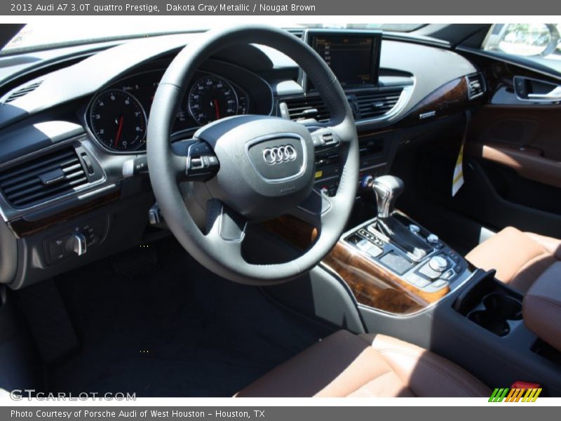 Dakota Gray Metallic / Nougat Brown 2013 Audi A7 3.0T quattro Prestige