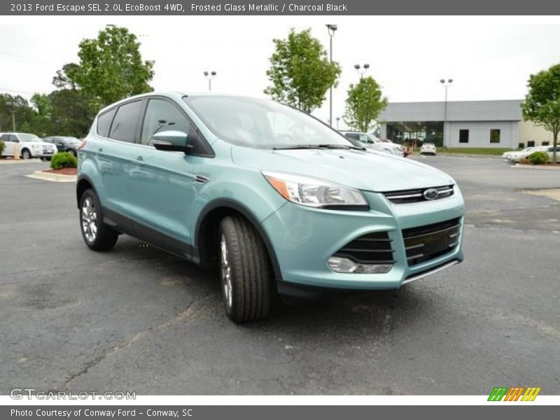 Frosted Glass Metallic / Charcoal Black 2013 Ford Escape SEL 2.0L EcoBoost 4WD