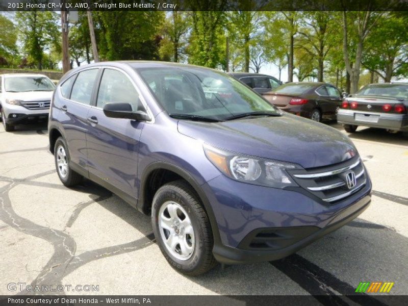 Twilight Blue Metallic / Gray 2013 Honda CR-V LX AWD