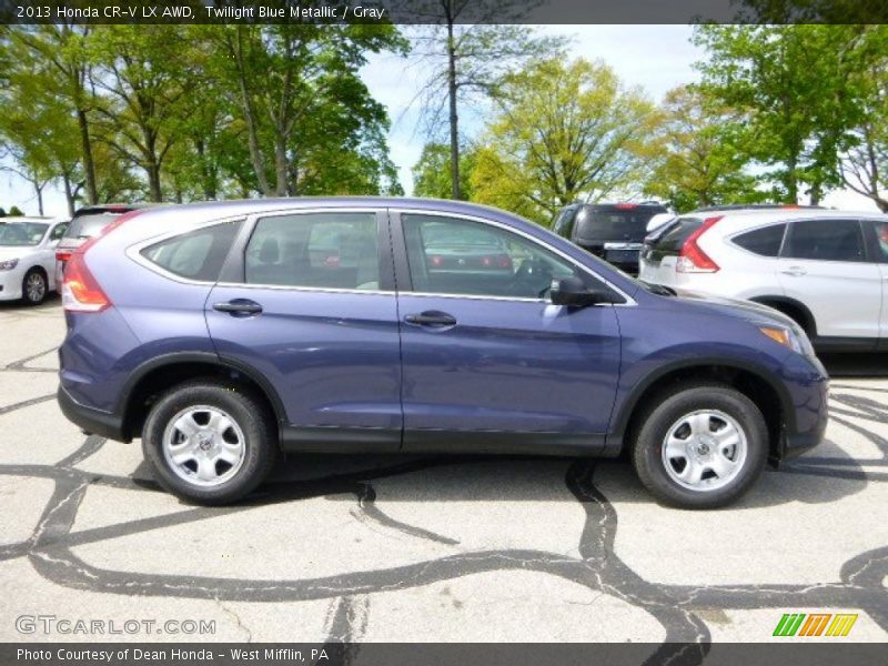 Twilight Blue Metallic / Gray 2013 Honda CR-V LX AWD
