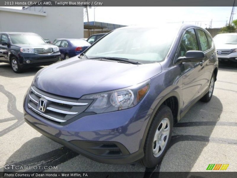 Twilight Blue Metallic / Gray 2013 Honda CR-V LX AWD