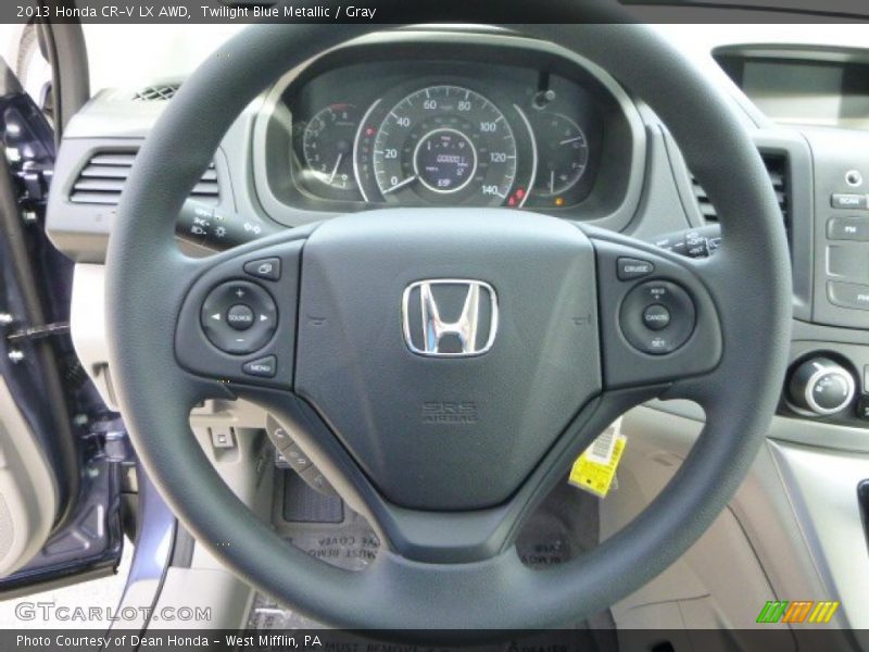 Twilight Blue Metallic / Gray 2013 Honda CR-V LX AWD
