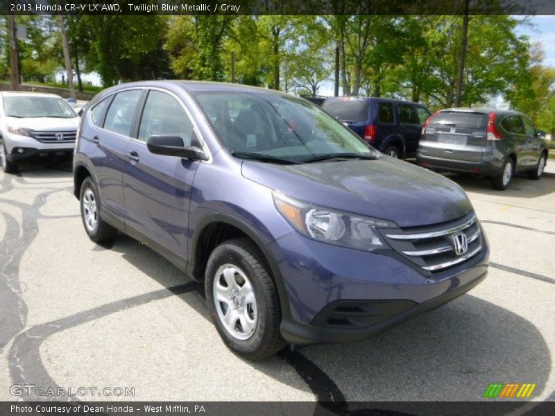 Twilight Blue Metallic / Gray 2013 Honda CR-V LX AWD