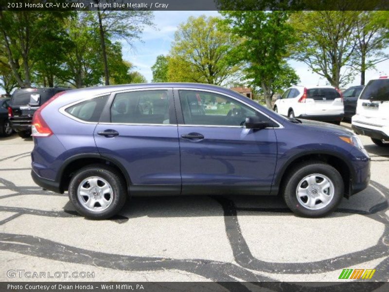 Twilight Blue Metallic / Gray 2013 Honda CR-V LX AWD