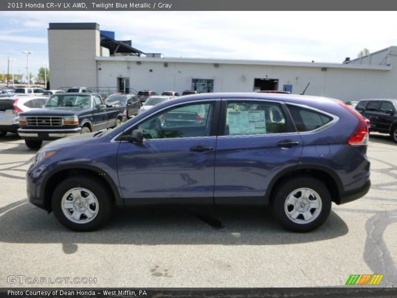 Twilight Blue Metallic / Gray 2013 Honda CR-V LX AWD