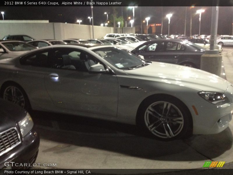 Alpine White / Black Nappa Leather 2012 BMW 6 Series 640i Coupe