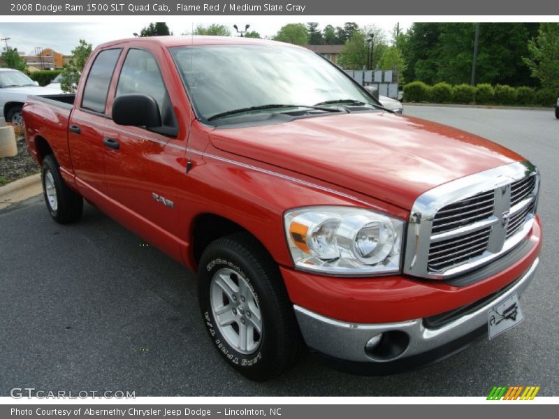 Flame Red / Medium Slate Gray 2008 Dodge Ram 1500 SLT Quad Cab