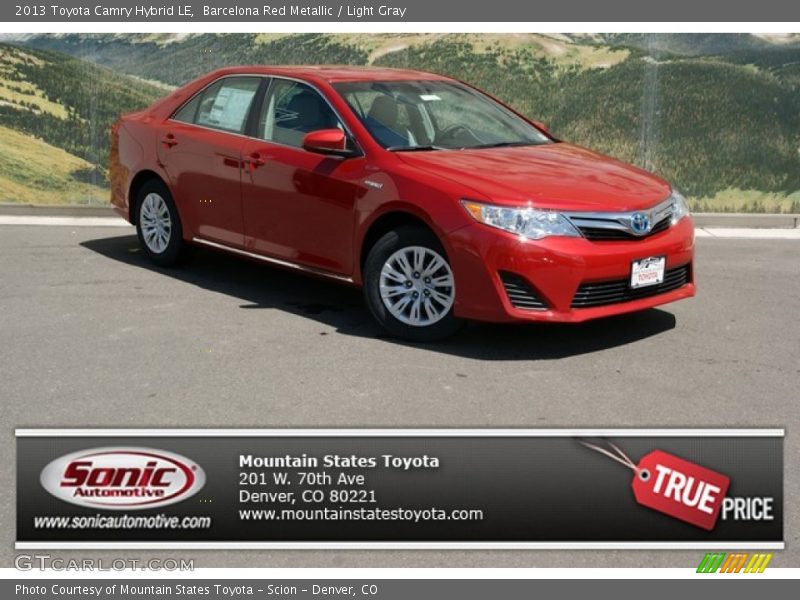 Barcelona Red Metallic / Light Gray 2013 Toyota Camry Hybrid LE