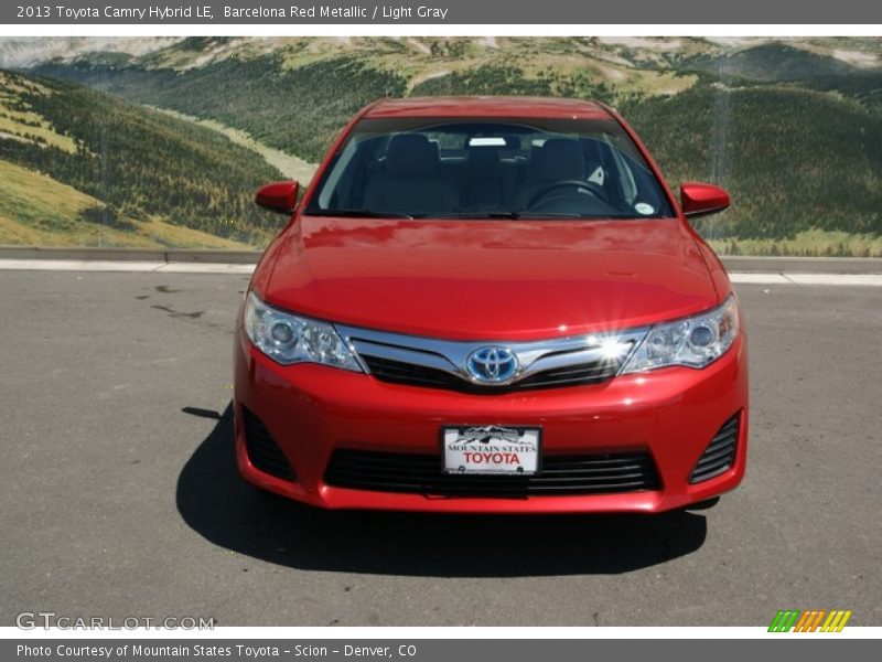 Barcelona Red Metallic / Light Gray 2013 Toyota Camry Hybrid LE