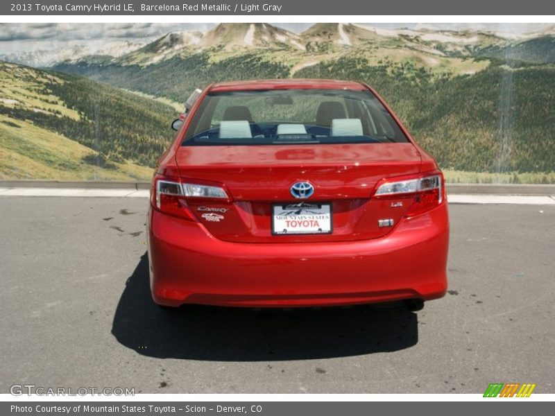 Barcelona Red Metallic / Light Gray 2013 Toyota Camry Hybrid LE