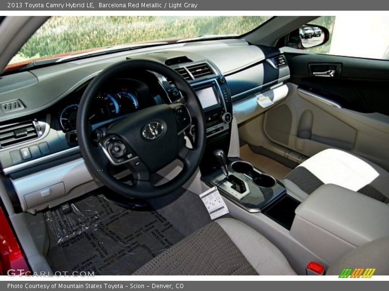 Barcelona Red Metallic / Light Gray 2013 Toyota Camry Hybrid LE