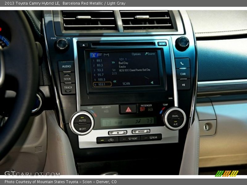 Barcelona Red Metallic / Light Gray 2013 Toyota Camry Hybrid LE