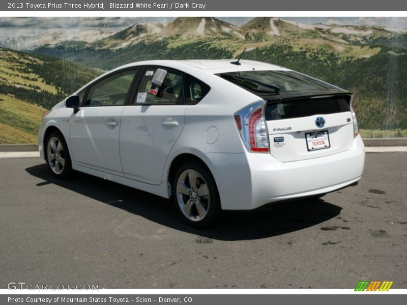 Blizzard White Pearl / Dark Gray 2013 Toyota Prius Three Hybrid