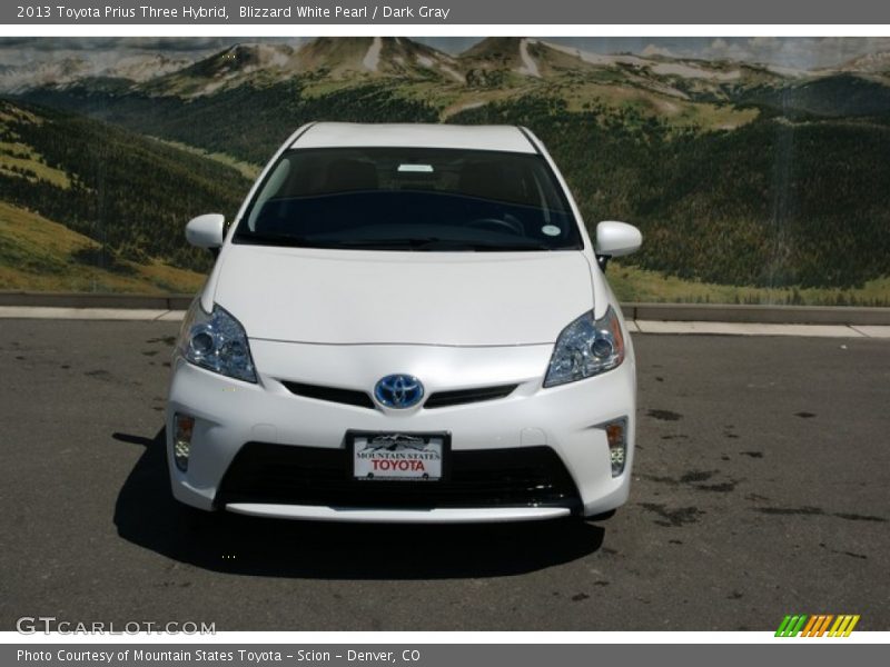 Blizzard White Pearl / Dark Gray 2013 Toyota Prius Three Hybrid