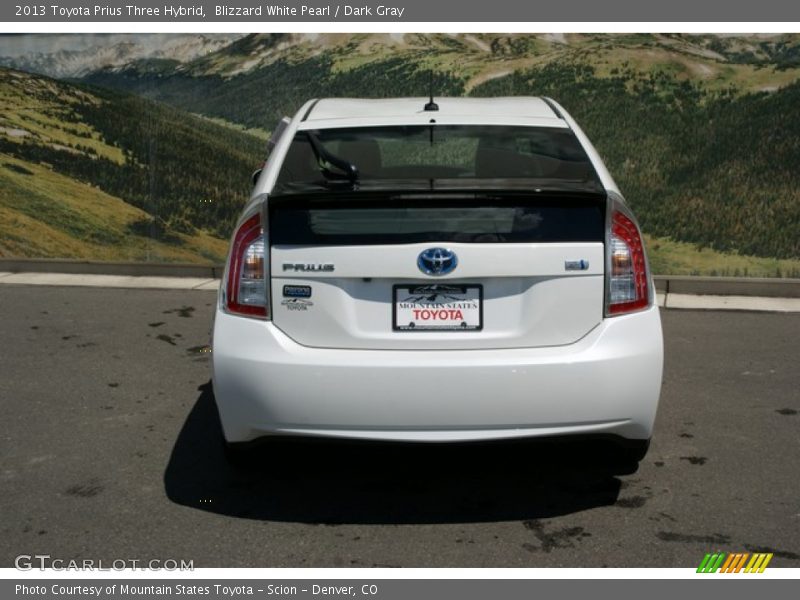 Blizzard White Pearl / Dark Gray 2013 Toyota Prius Three Hybrid