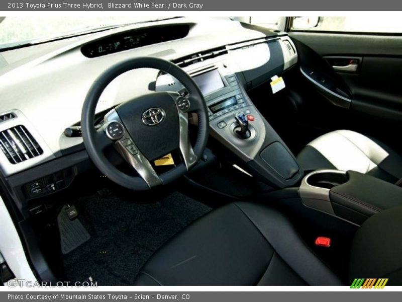 Blizzard White Pearl / Dark Gray 2013 Toyota Prius Three Hybrid