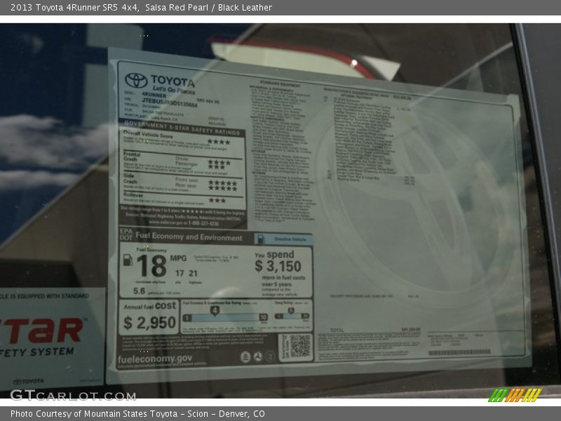 Salsa Red Pearl / Black Leather 2013 Toyota 4Runner SR5 4x4