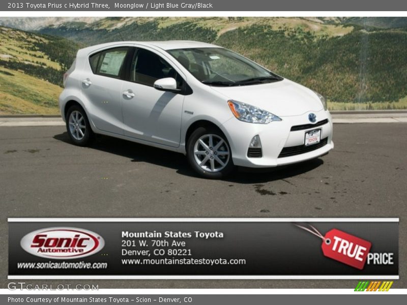 Moonglow / Light Blue Gray/Black 2013 Toyota Prius c Hybrid Three