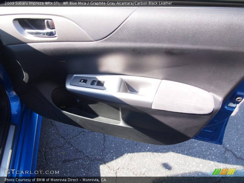 WR Blue Mica / Graphite Gray Alcantara/Carbon Black Leather 2009 Subaru Impreza WRX STi