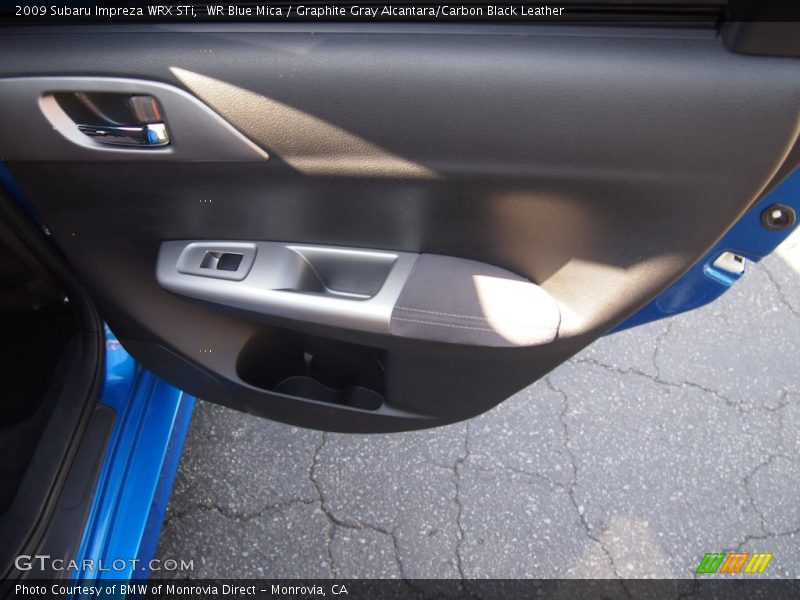 WR Blue Mica / Graphite Gray Alcantara/Carbon Black Leather 2009 Subaru Impreza WRX STi