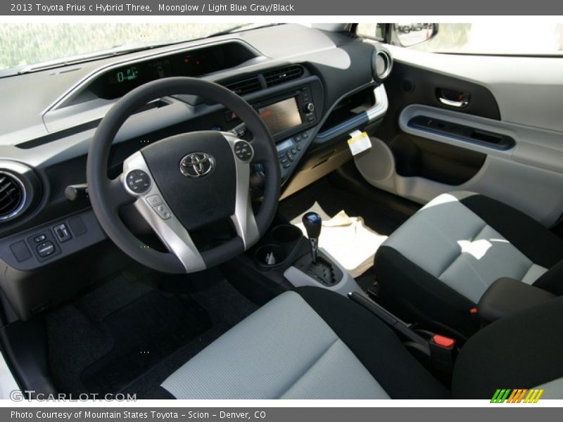 Moonglow / Light Blue Gray/Black 2013 Toyota Prius c Hybrid Three