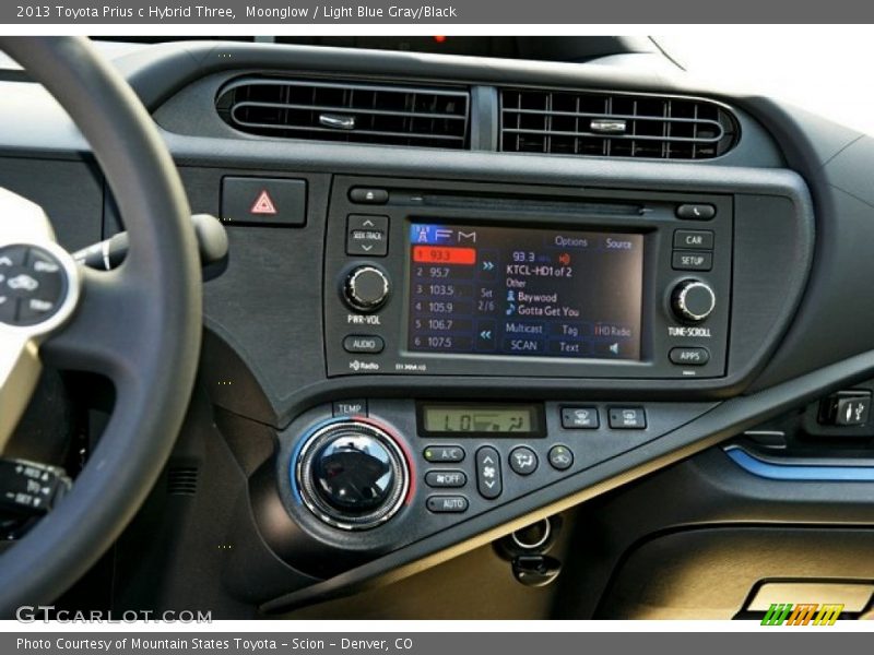Moonglow / Light Blue Gray/Black 2013 Toyota Prius c Hybrid Three