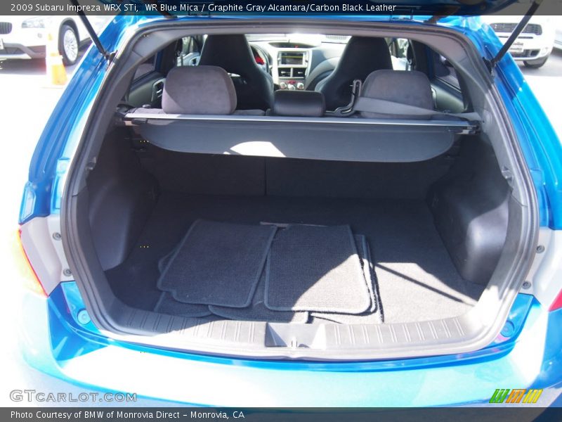WR Blue Mica / Graphite Gray Alcantara/Carbon Black Leather 2009 Subaru Impreza WRX STi