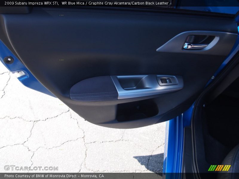 WR Blue Mica / Graphite Gray Alcantara/Carbon Black Leather 2009 Subaru Impreza WRX STi