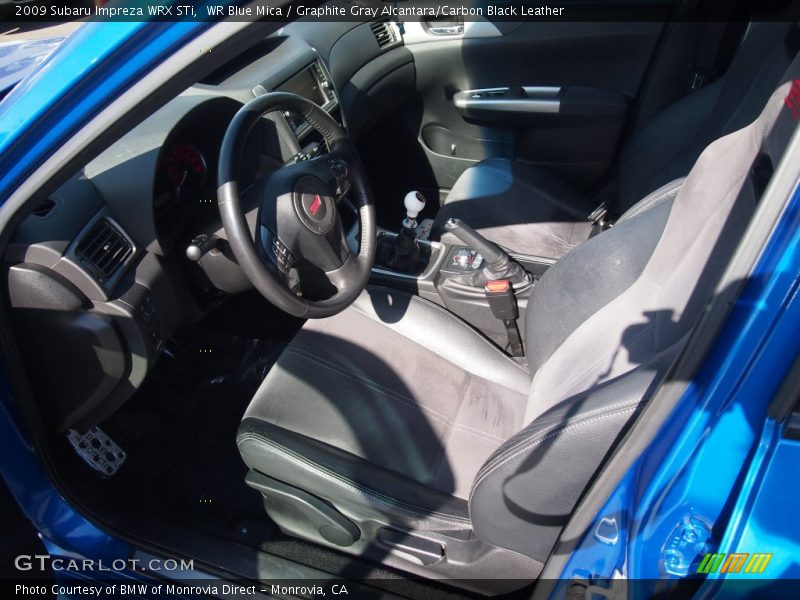 WR Blue Mica / Graphite Gray Alcantara/Carbon Black Leather 2009 Subaru Impreza WRX STi