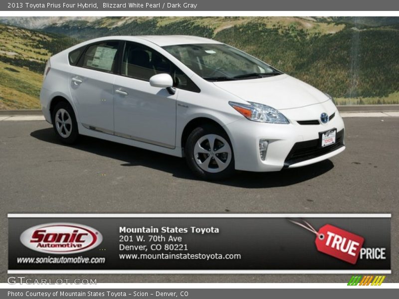Blizzard White Pearl / Dark Gray 2013 Toyota Prius Four Hybrid