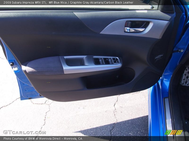 WR Blue Mica / Graphite Gray Alcantara/Carbon Black Leather 2009 Subaru Impreza WRX STi