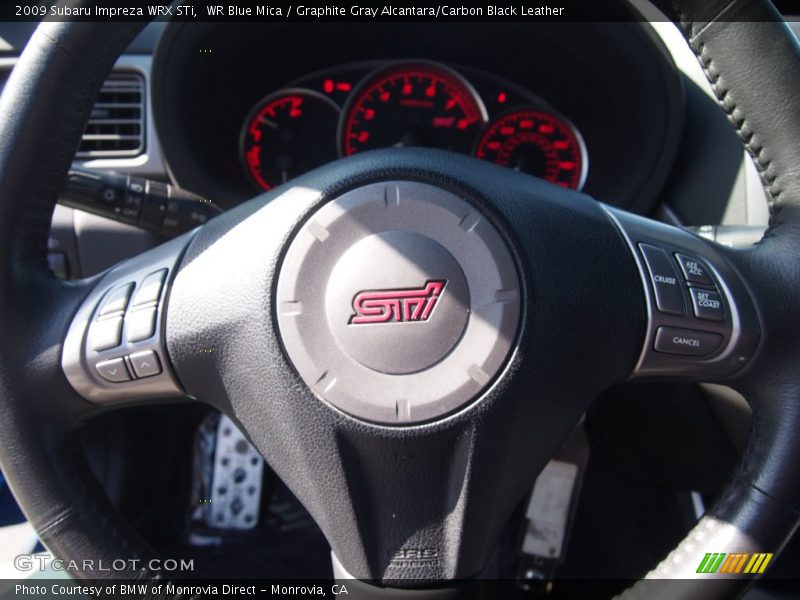 WR Blue Mica / Graphite Gray Alcantara/Carbon Black Leather 2009 Subaru Impreza WRX STi