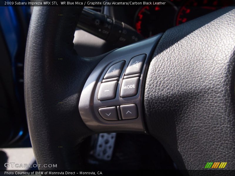 WR Blue Mica / Graphite Gray Alcantara/Carbon Black Leather 2009 Subaru Impreza WRX STi