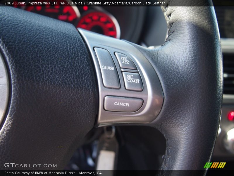 WR Blue Mica / Graphite Gray Alcantara/Carbon Black Leather 2009 Subaru Impreza WRX STi
