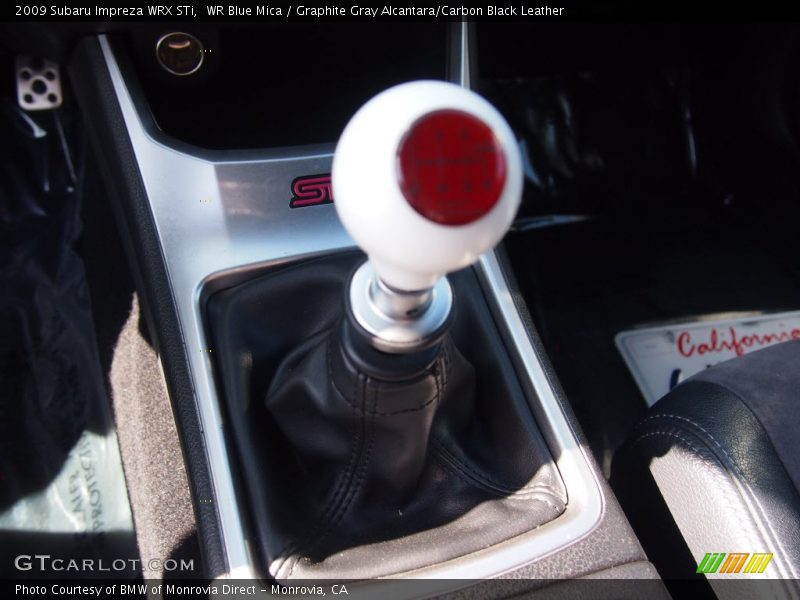 WR Blue Mica / Graphite Gray Alcantara/Carbon Black Leather 2009 Subaru Impreza WRX STi