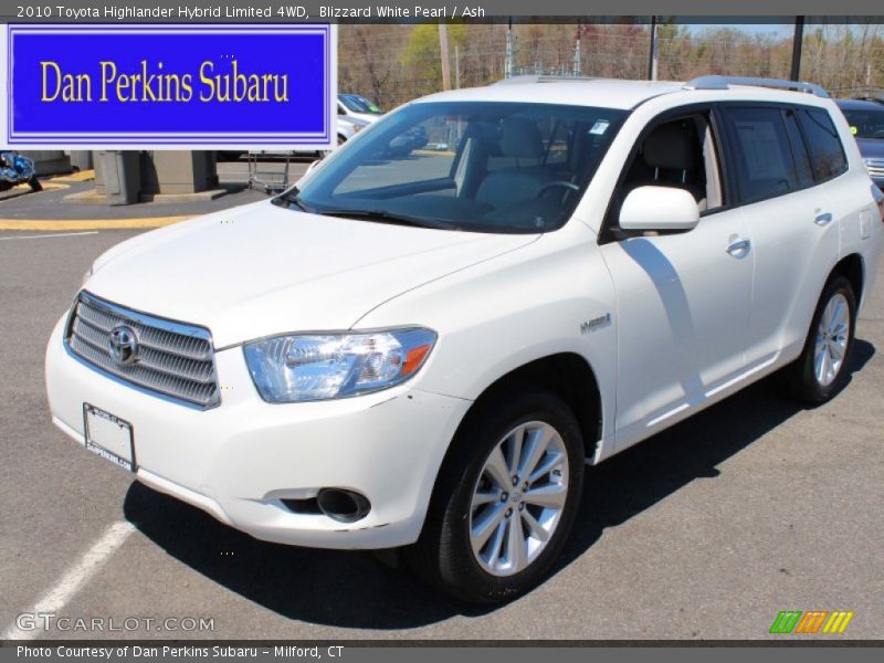 Blizzard White Pearl / Ash 2010 Toyota Highlander Hybrid Limited 4WD