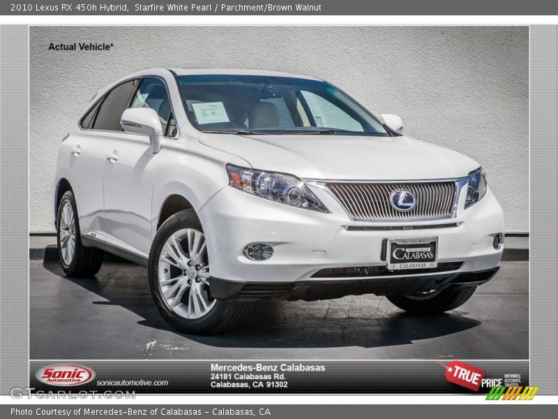 Starfire White Pearl / Parchment/Brown Walnut 2010 Lexus RX 450h Hybrid