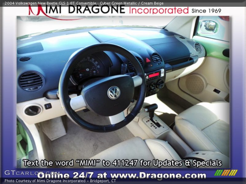 Cyber Green Metallic / Cream Beige 2004 Volkswagen New Beetle GLS 1.8T Convertible