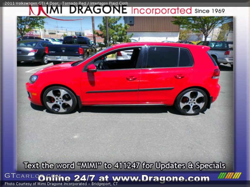 Tornado Red / Interlagos Plaid Cloth 2011 Volkswagen GTI 4 Door