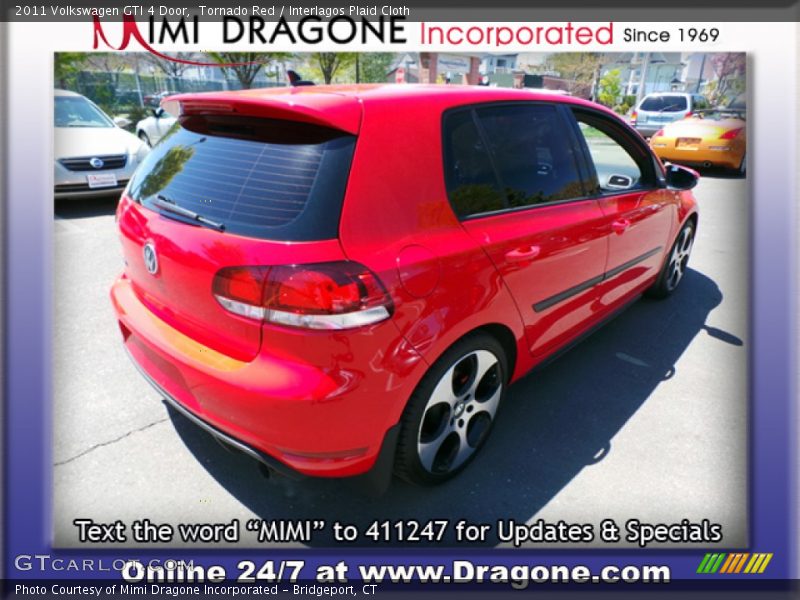 Tornado Red / Interlagos Plaid Cloth 2011 Volkswagen GTI 4 Door
