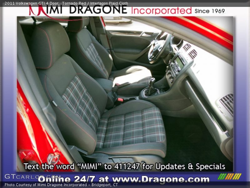 Tornado Red / Interlagos Plaid Cloth 2011 Volkswagen GTI 4 Door
